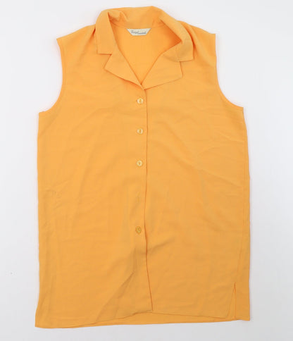 design essentials Womens Orange   Basic Button-Up Size 14