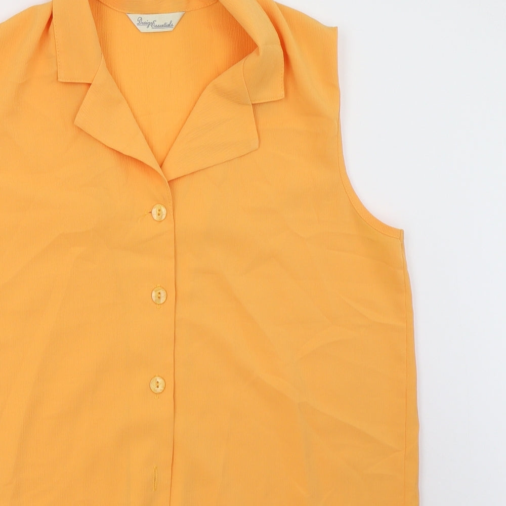 design essentials Womens Orange   Basic Button-Up Size 14