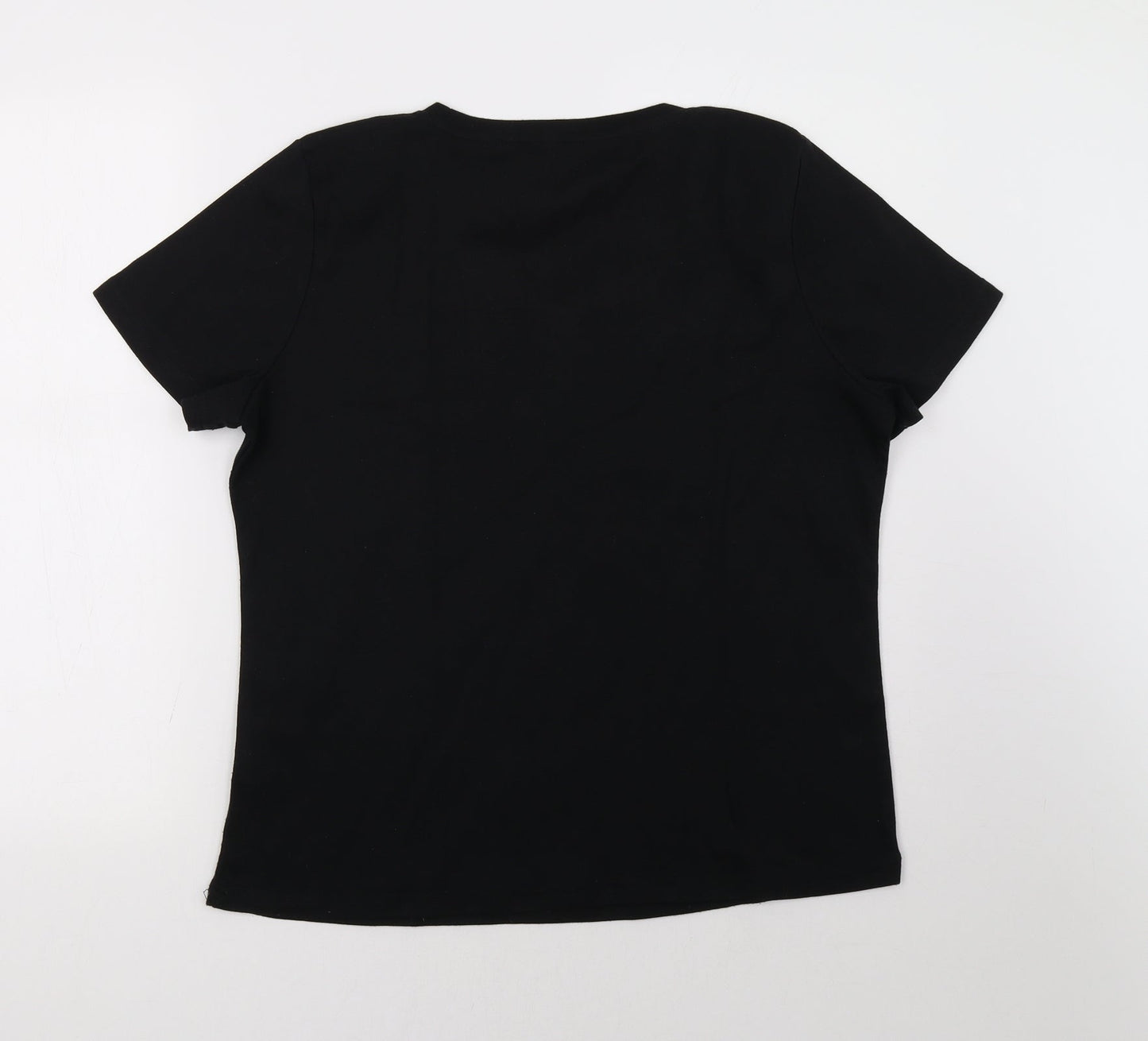 Womens UK Size L BM Black Basic T-Shirt