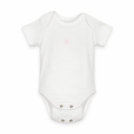 Front view of Matalan Baby White Babygrow One-Piece Size Newborn