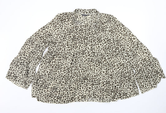 SheIn Womens Multicoloured Animal Print  Basic Blouse Size XL