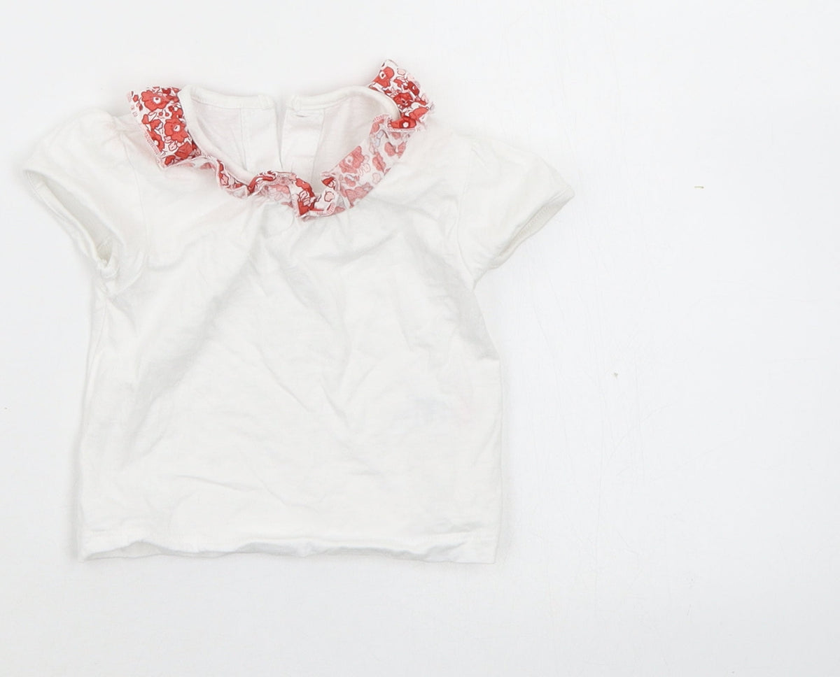 Additional front view of Matalan girls’ white basic t-shirt, size 0-3, months