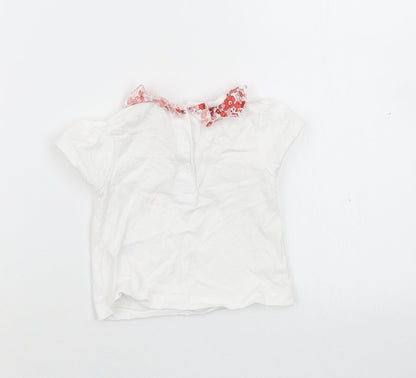 Back view of Matalan girls’ white basic t-shirt, size 0-3, months