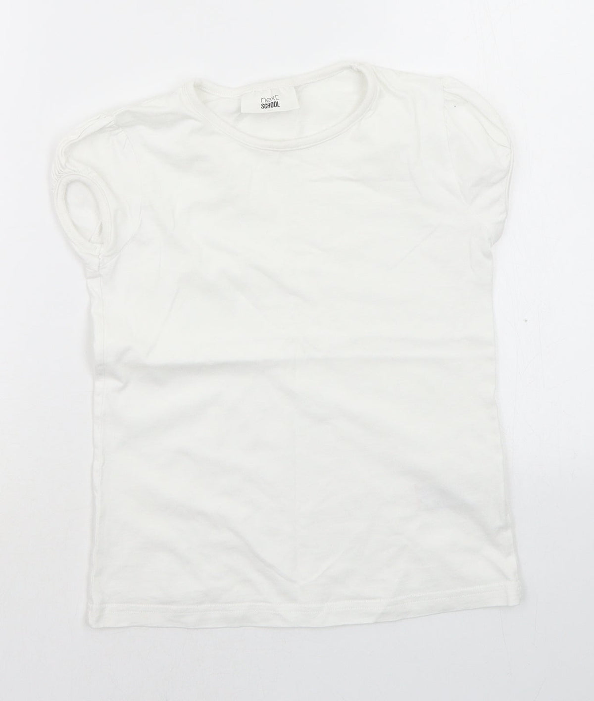 Additional front view of Next girls’ white basic t-shirt, size 9, years