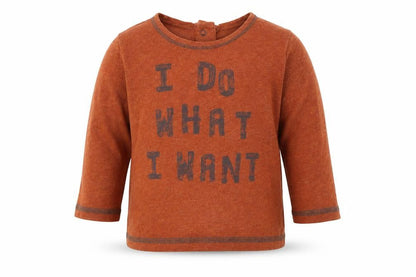 Front view of Next Baby Brown Basic T-Shirt, size 6-9, Months