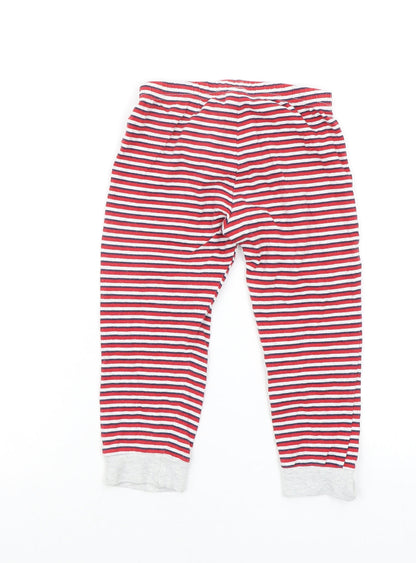 F&F Boys Red Striped   Pyjama Pants Size 2-3 Years