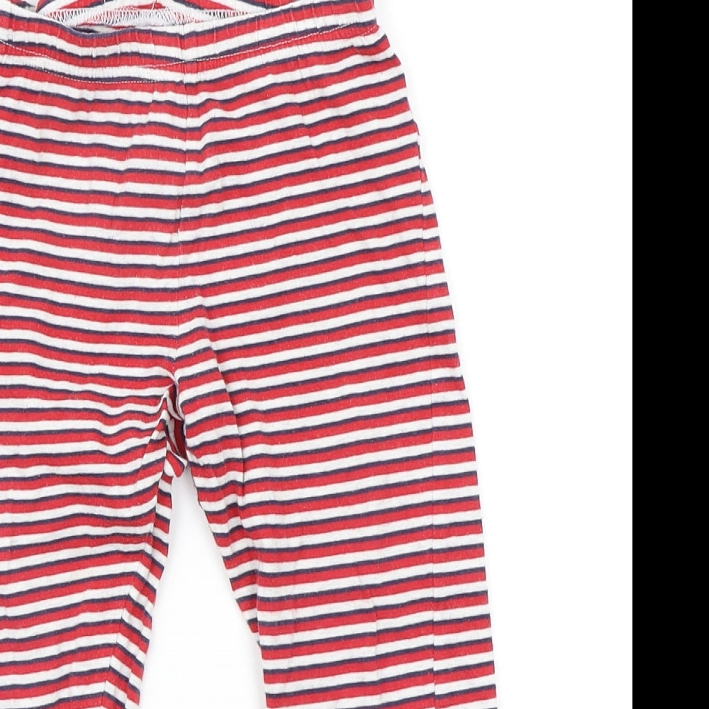F&F Boys Red Striped   Pyjama Pants Size 2-3 Years