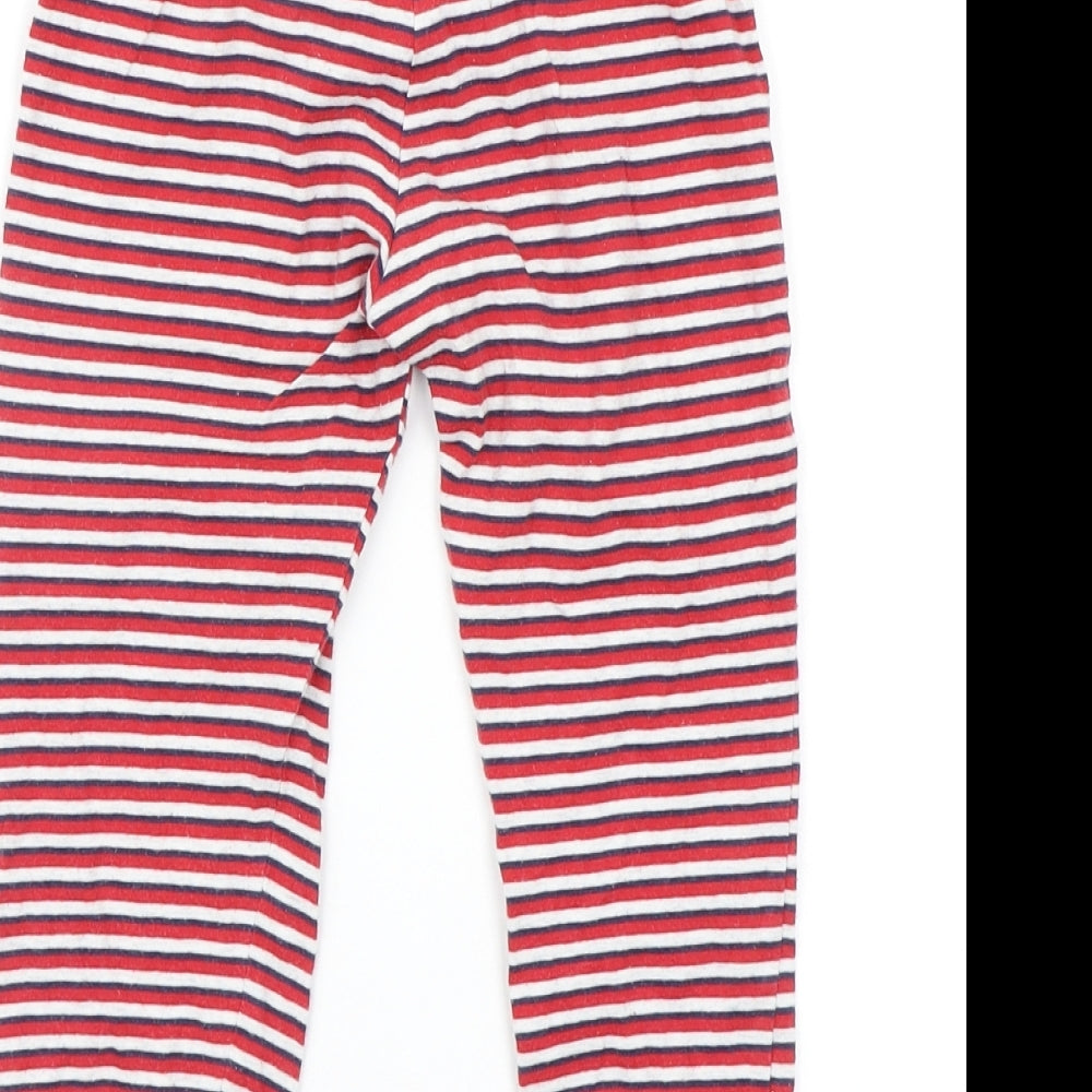 F&F Boys Red Striped   Pyjama Pants Size 2-3 Years