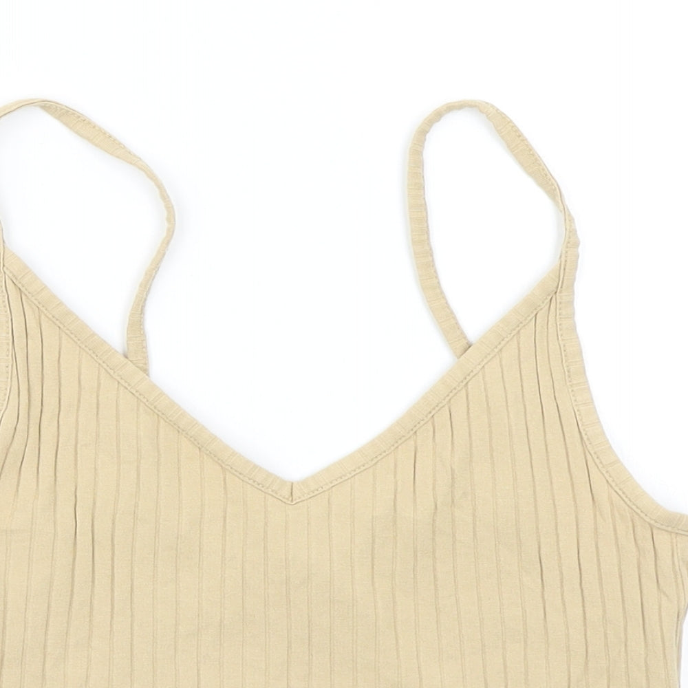 Womens UK Size S H&M Beige Basic Tank