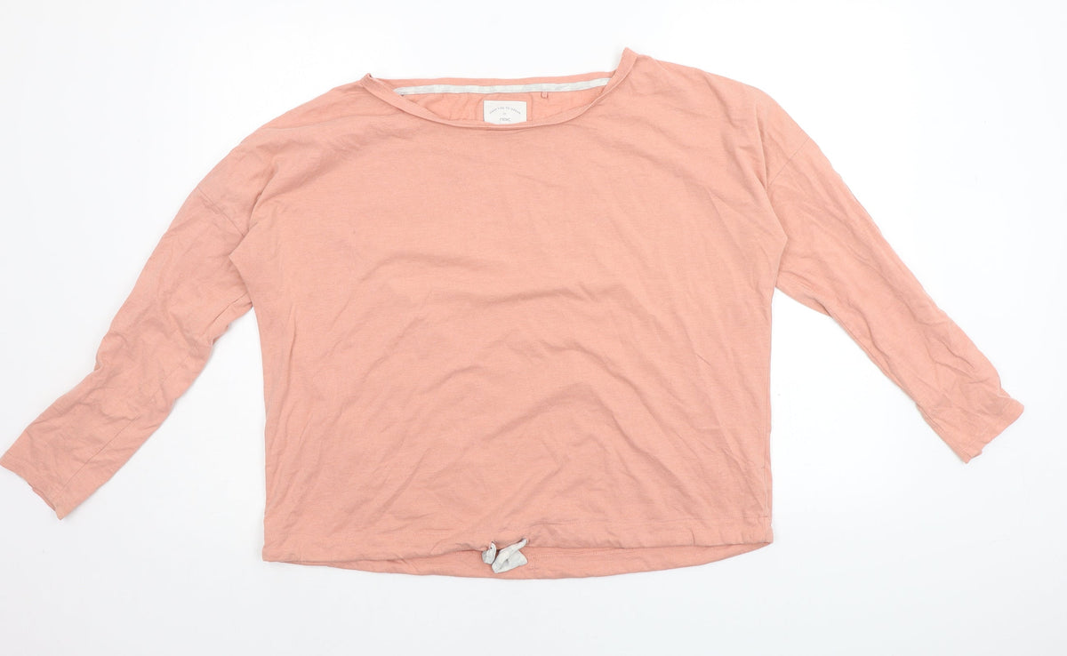Front view of Next women’s pink solid top pyjama top, size M