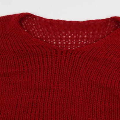 Preworn  Womens Red   Pullover Jumper Size 6  - oversize