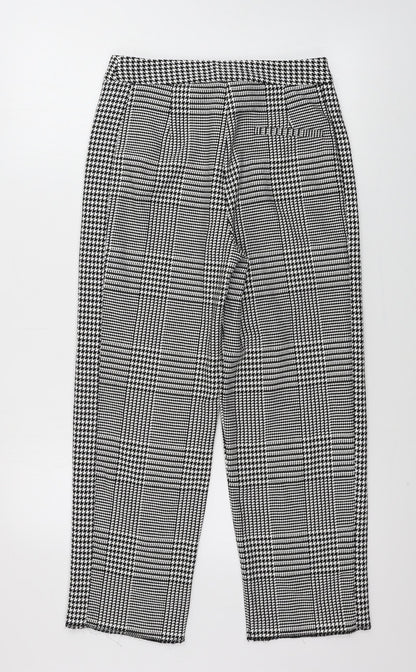 Marks and Spencer  Womens White Check  Trousers  Size 8 L24 in