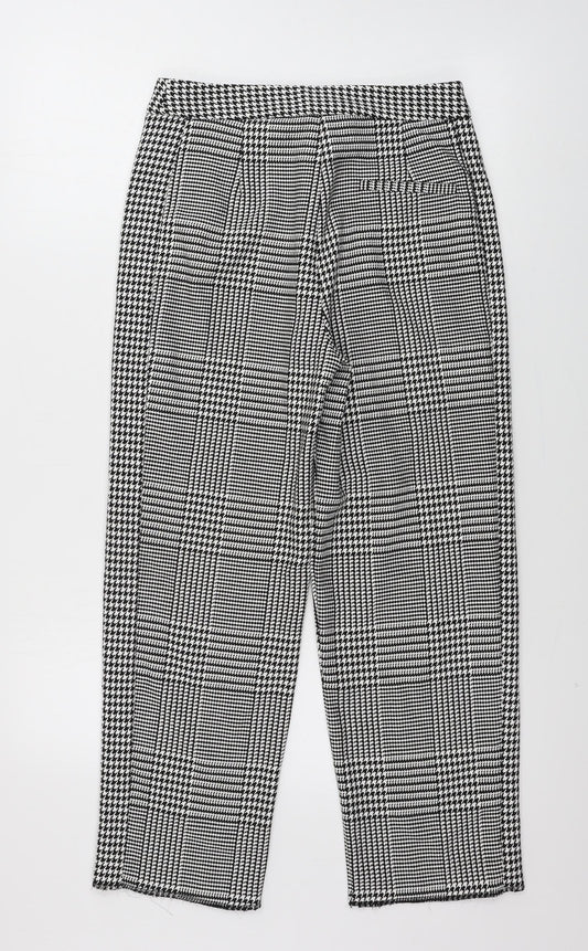 Marks and Spencer  Womens White Check  Trousers  Size 8 L24 in
