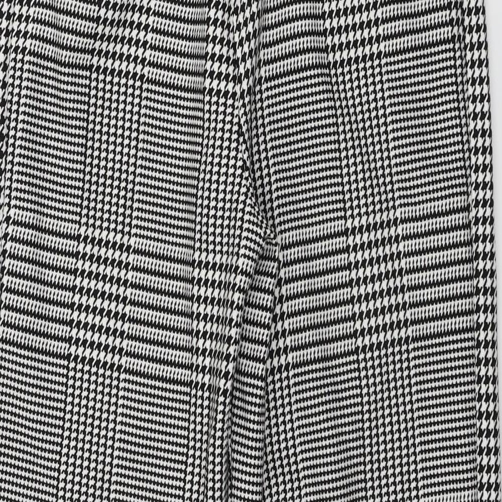 Marks and Spencer  Womens White Check  Trousers  Size 8 L24 in