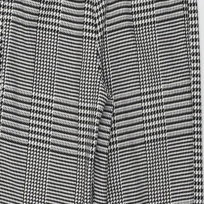 Marks and Spencer  Womens White Check  Trousers  Size 8 L24 in
