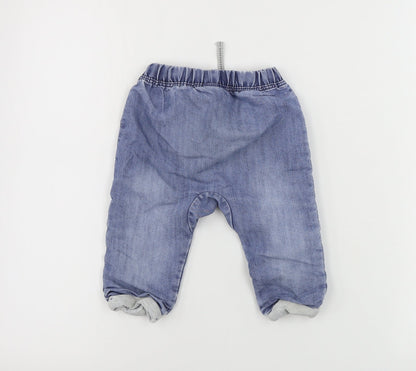 TU Girls Blue   Cargo Trousers Size 9-12 Months