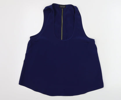 Womens UK Size 10 Topshop Blue Basic Tank