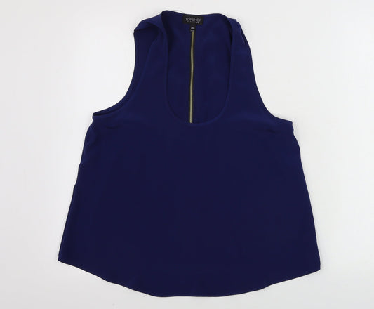 Womens UK Size 10 Topshop Blue Basic Tank