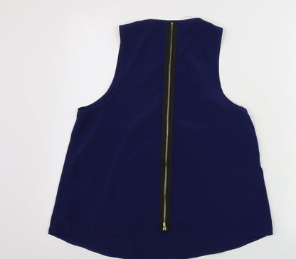 Womens UK Size 10 Topshop Blue Basic Tank