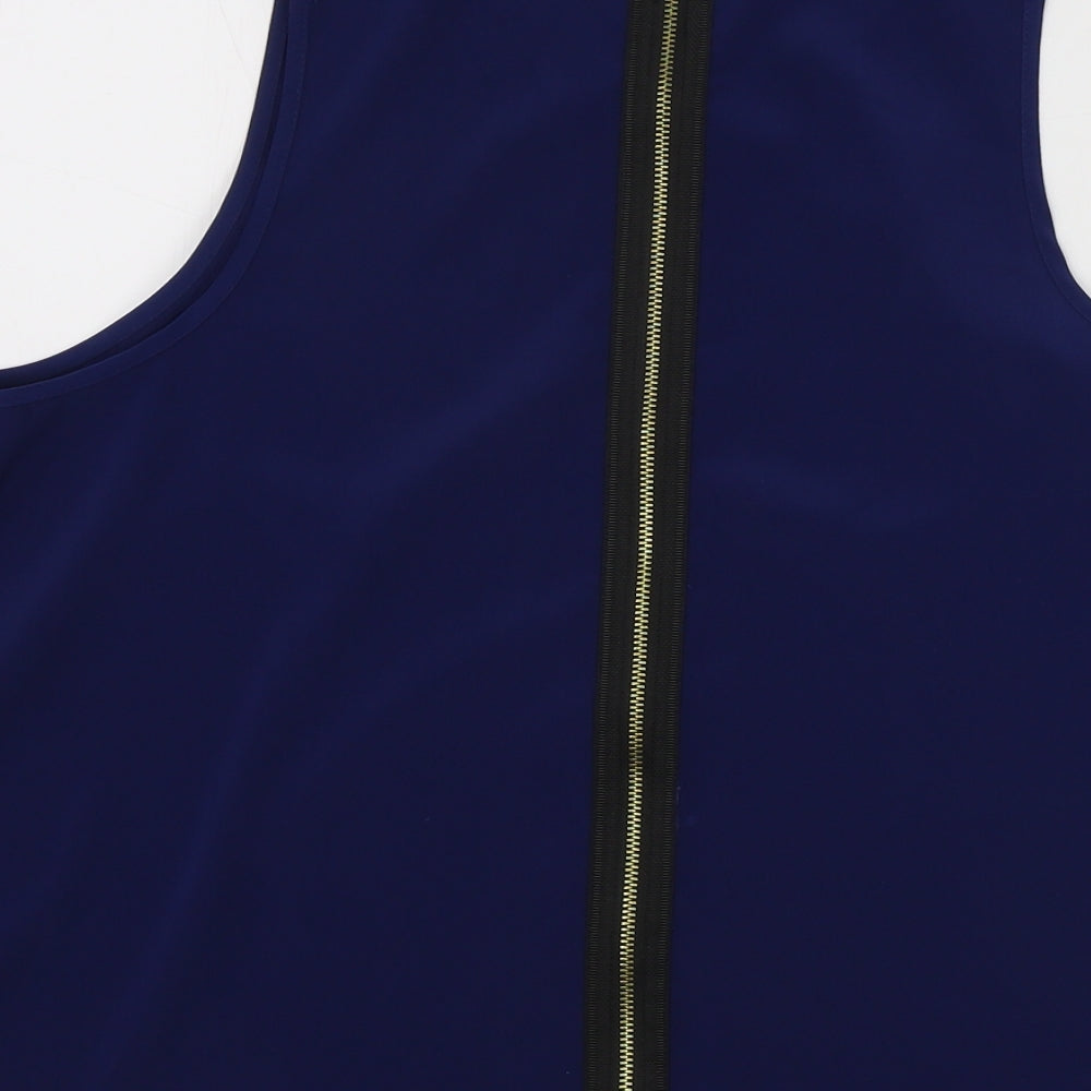 Womens UK Size 10 Topshop Blue Basic Tank