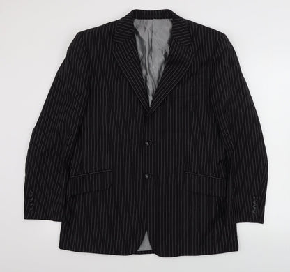 Mens UK Size 40 Charlton Gray Regular Black Suit Jacket