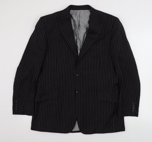 Mens UK Size 40 Charlton Gray Regular Black Suit Jacket