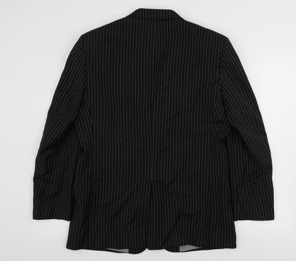 Mens UK Size 40 Charlton Gray Regular Black Suit Jacket