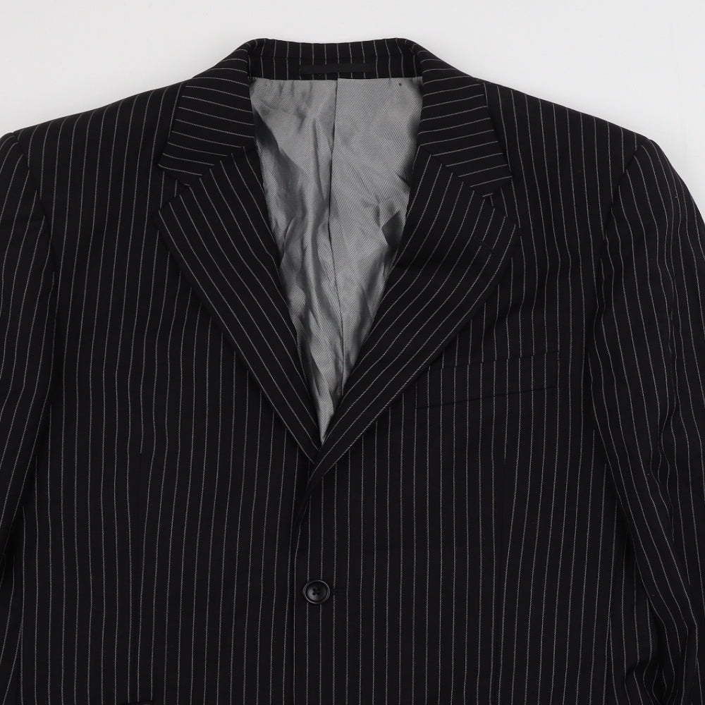 Mens UK Size 40 Charlton Gray Regular Black Suit Jacket