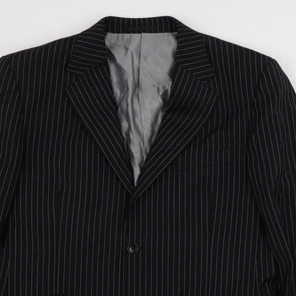 Mens UK Size 40 Charlton Gray Regular Black Suit Jacket