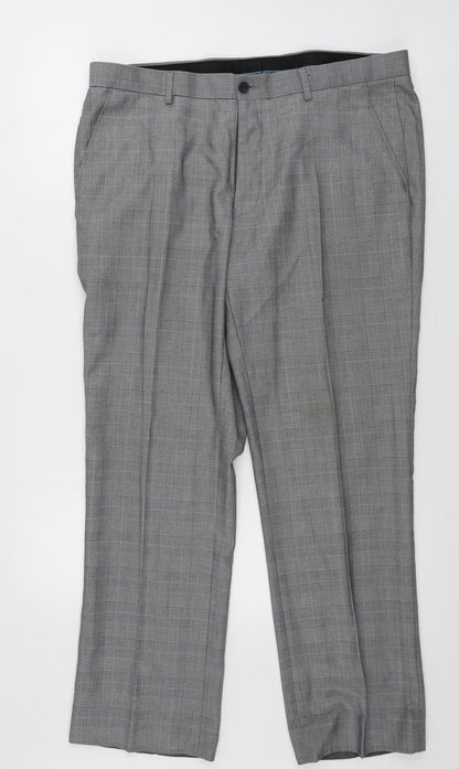 Taylor & Wright  Mens Grey Check  Trousers  Size 34 in L28 in