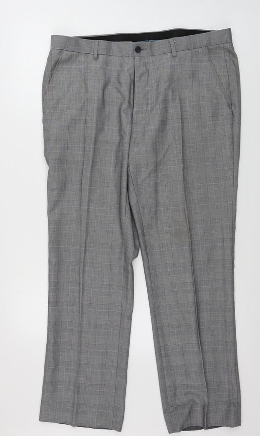 Taylor & Wright  Mens Grey Check  Trousers  Size 34 in L28 in
