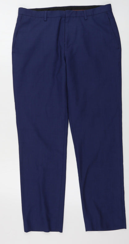 Burton Mens Blue   Trousers  Size 32 in L27 in