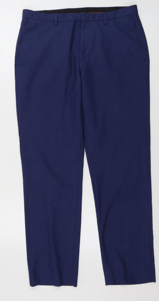 Burton Mens Blue   Trousers  Size 32 in L27 in