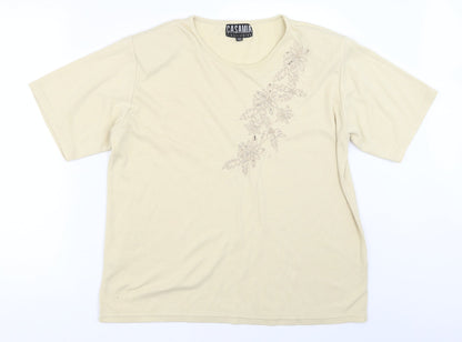 Womens UK Size One Size Casamia Beige Basic T-Shirt