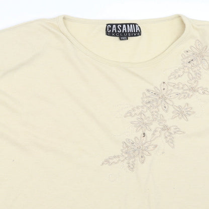 Womens UK Size One Size Casamia Beige Basic T-Shirt