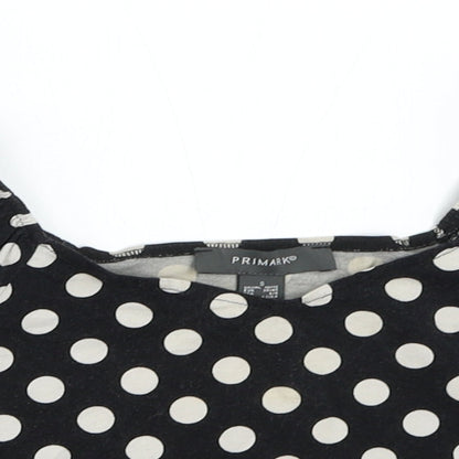Primark Womens Black Polka Dot  Cropped Blouse Size S