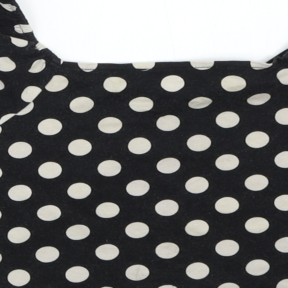 Primark Womens Black Polka Dot  Cropped Blouse Size S