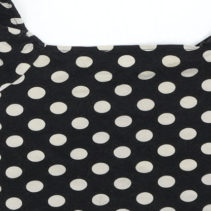 Primark Womens Black Polka Dot  Cropped Blouse Size S