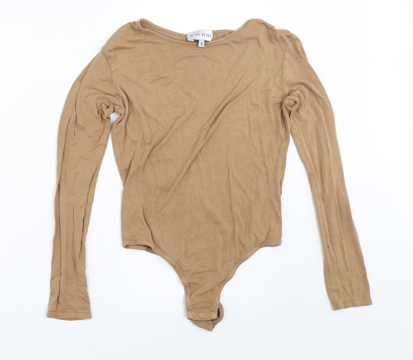 Womens UK Size 8 In the Style Beige Basic T-Shirt