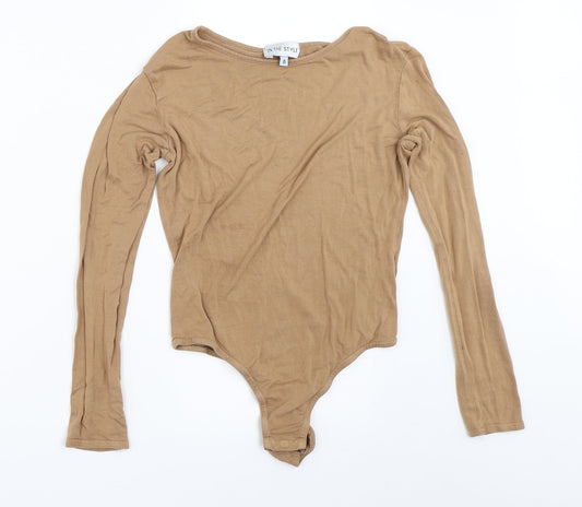 Womens UK Size 8 In the Style Beige Basic T-Shirt