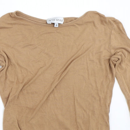 Womens UK Size 8 In the Style Beige Basic T-Shirt