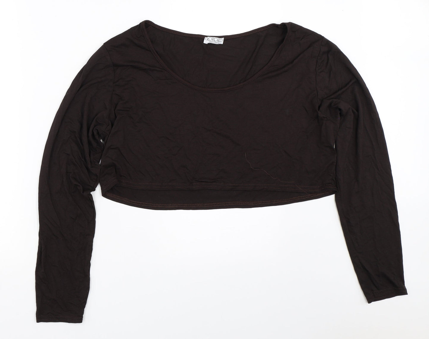 Rokoko Womens Brown   Cropped T-Shirt Size 24