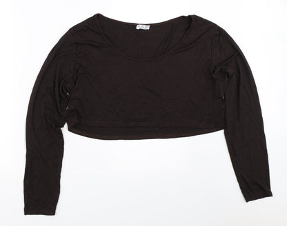 Rokoko Womens Brown   Cropped T-Shirt Size 24