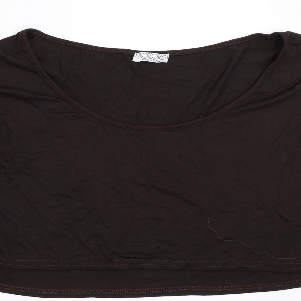 Rokoko Womens Brown   Cropped T-Shirt Size 24