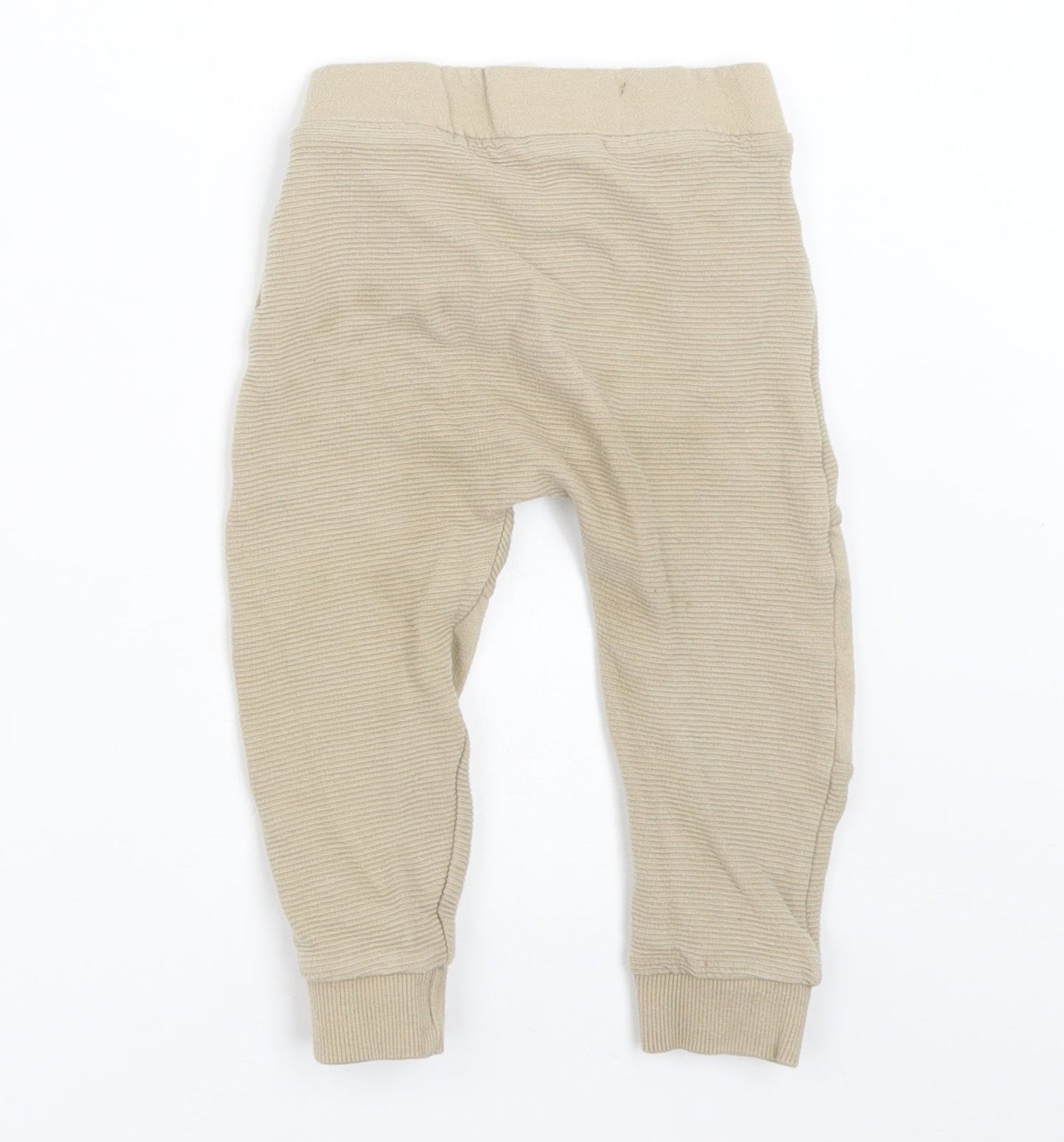 F&F Girls Beige   Jogger Trousers Size 12-18 Months