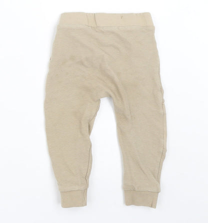 F&F Girls Beige   Jogger Trousers Size 12-18 Months