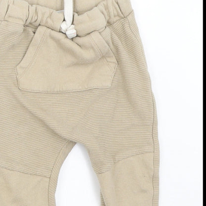 F&F Girls Beige   Jogger Trousers Size 12-18 Months