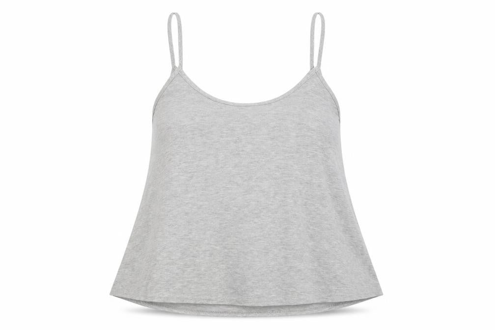 Front view of Miss Blush women’s grey camisole tank, size M