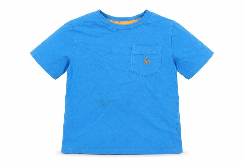 Front view of Gap boys’ blue basic t-shirt, size 2, years