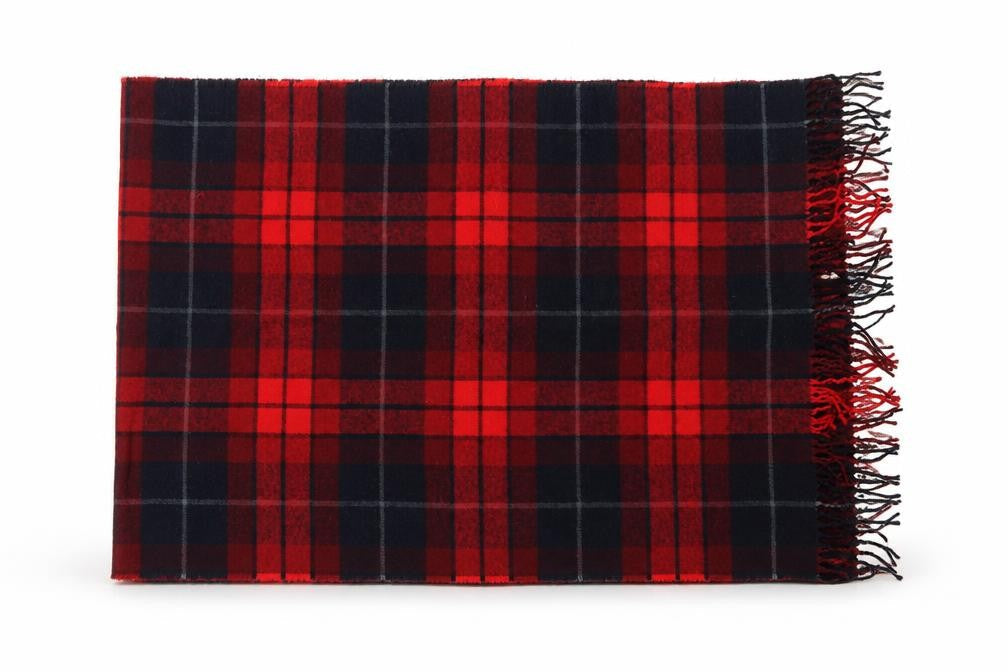 Front view of H&M women’s blue check shawl/wrap